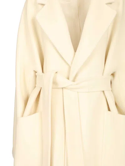 Tagliatore Charlize Wool Long Coat Coats White In White