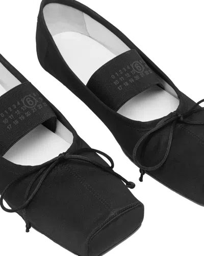 Mm6 Maison Margiela Mm6 By Maison Margiela Ballet Flats With Signature Bow Detail In Black