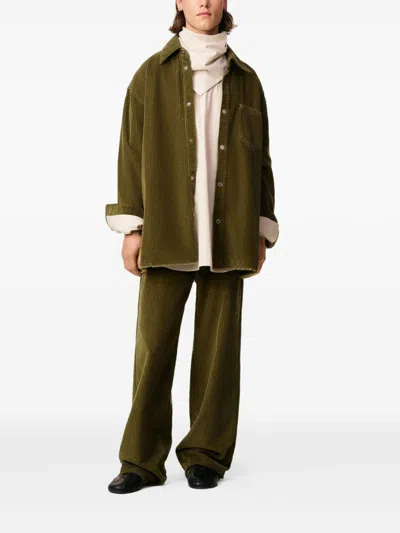 Ami Alexandre Mattiussi Overshirt With Chest Pocket And Long Sleeves In Green