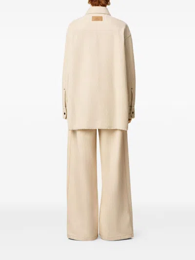 Ami Alexandre Mattiussi White Cotton Corduroy Side Slit Overshirt White