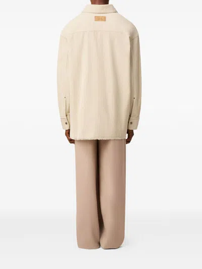 Ami Alexandre Mattiussi White Cotton Corduroy Side Slit Overshirt White