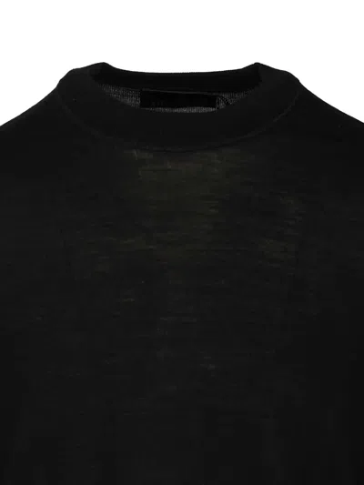 Stone Island Crew Neck Sweater Knitwear Black In Black