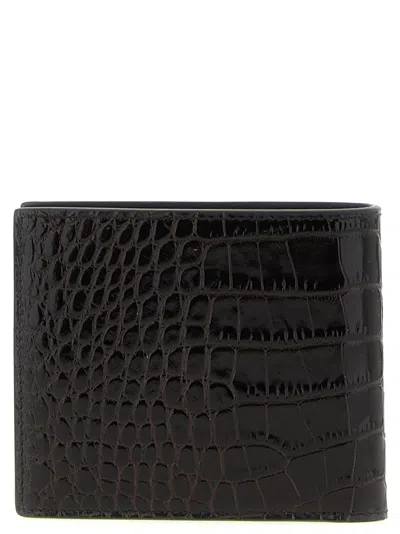 Tom Ford Crocodile Leather Wallet Wallets And Card Holders Brown In Black