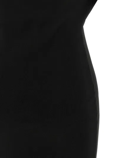 Armarium Off-shoulder Ribbed-knit Midi Dress In Black