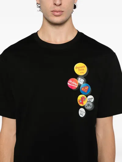 Ground Zero Printed T-shirt In Black
