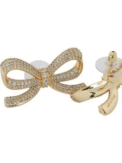 Self-portrait Earrings With Peg And With Crystals Jewels Gold In Gold