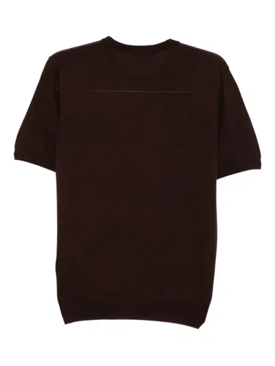 Lardini Wool T-shirt In Brown
