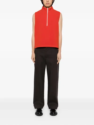 Rier Wool Gilet In Red