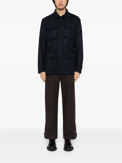 Kiton Cashmere Jacket In Blue