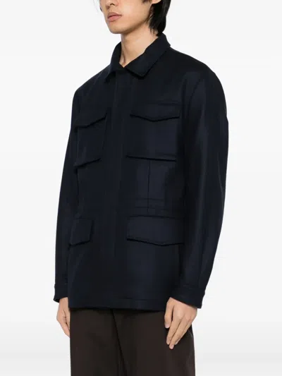 Kiton Cashmere Jacket In Blue