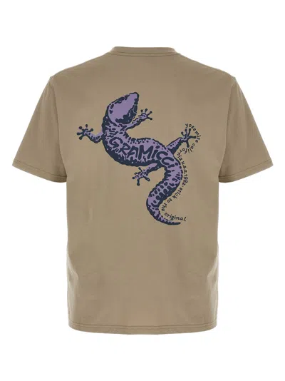 Gramicci Gecko T-shirt Beige In Brown