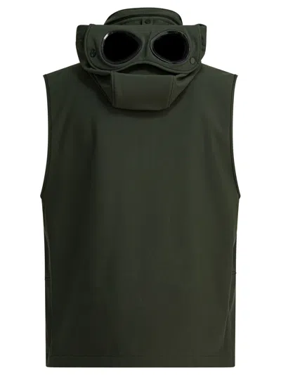 C.p. Company Hooded Sleeveless Vest Featuring Back Detail In Gray