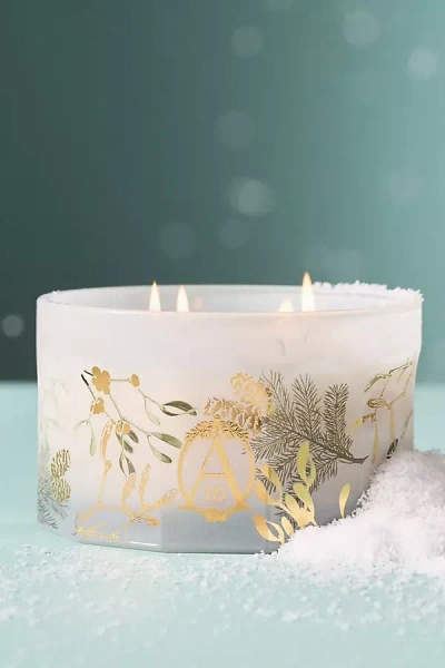 Apothecary 18 By Anthropologie Apothecary 18 Fresh Mistletoe & Moss Low Wide Glass Candle In Multi