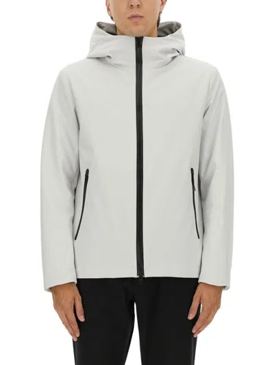 Woolrich Hooded Jacket With Long Sleeves And Pockets In White