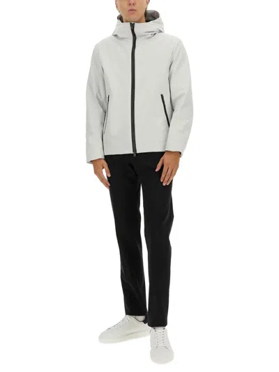 Woolrich Hooded Jacket With Long Sleeves And Pockets In White