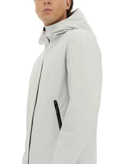 Woolrich Hooded Jacket With Long Sleeves And Pockets In White