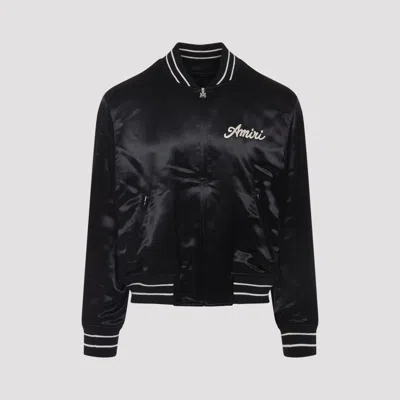 Amiri Men Black Jacket With Logo On The Front And Back In Tech Fabric Man In Black