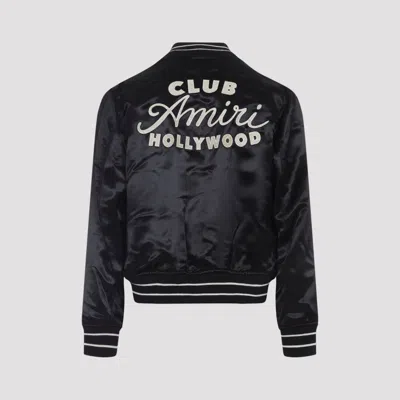 Amiri Men Black Jacket With Logo On The Front And Back In Tech Fabric Man In Black