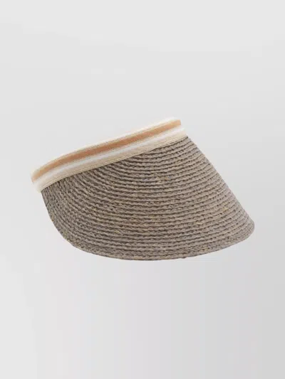 Helen Kaminski Open Top Woven Hat With Contrast Trim In Neutral