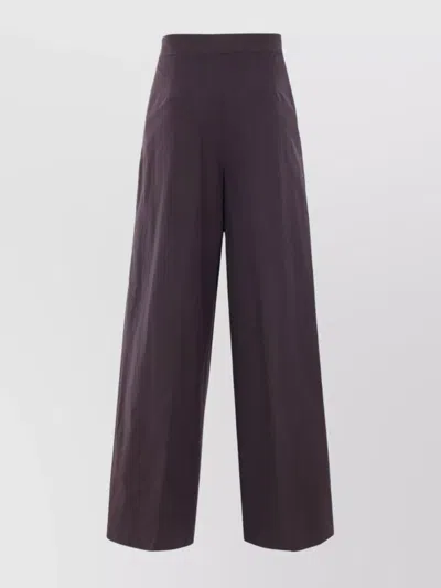 Dries Van Noten Wide Leg Trousers Pleated Design Button Detail In Brown
