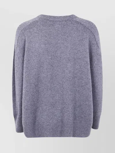 Kujten Soft Knit Crew Neck Sweater In Purple