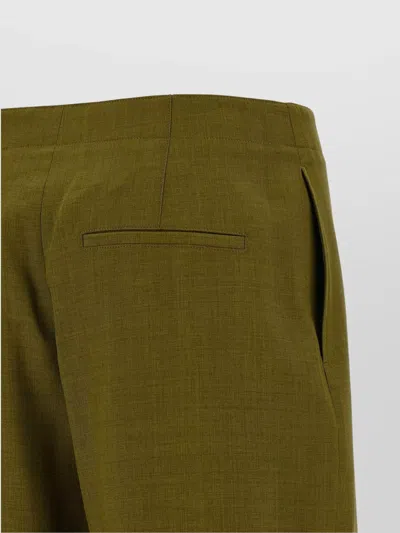 Theory Tailored Pleated Trousers And Pockets In Green