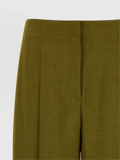 Theory Tailored Pleated Trousers And Pockets In Green
