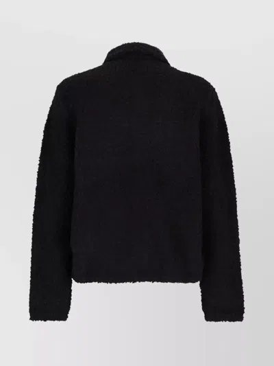 Laneus Textured Fabric Long Sleeve Jacket For Men In Black