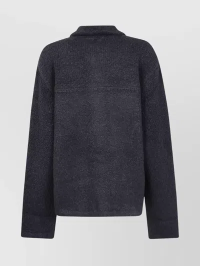 Laneus Textured Fabric Long Sleeve Jacket For Men In Black