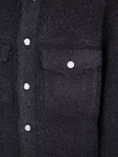 Laneus Textured Fabric Long Sleeve Jacket For Men In Black