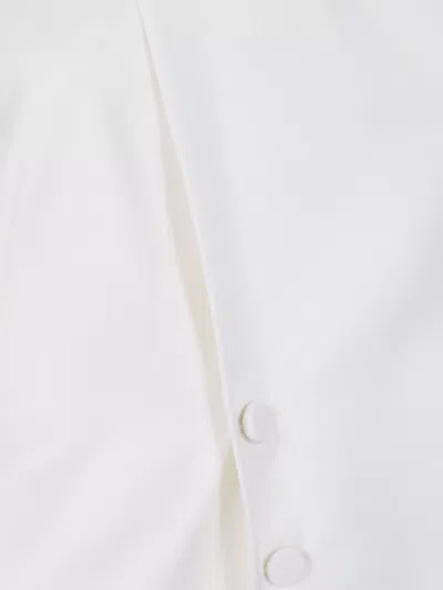 Max Mara Satin Wrap Sleeveless Jacket Buttons In White