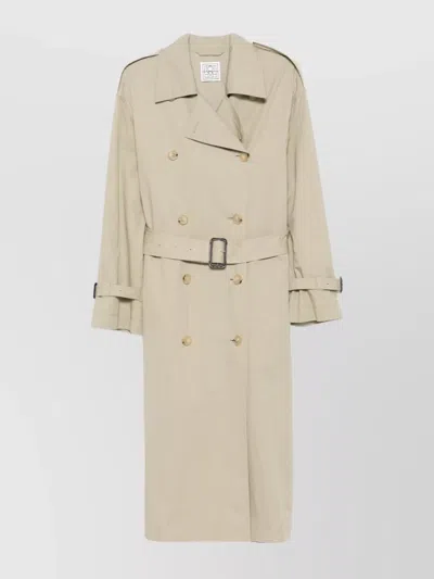 Totême Double-breasted Trench Coat Belted Waist In Neutral