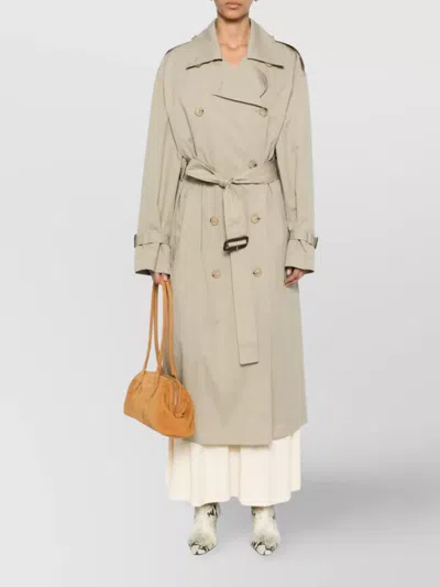 Totême Double-breasted Trench Coat Belted Waist In Neutral