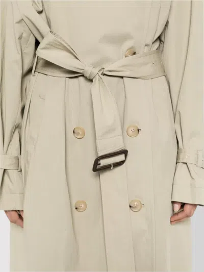 Totême Double-breasted Trench Coat Belted Waist In Neutral