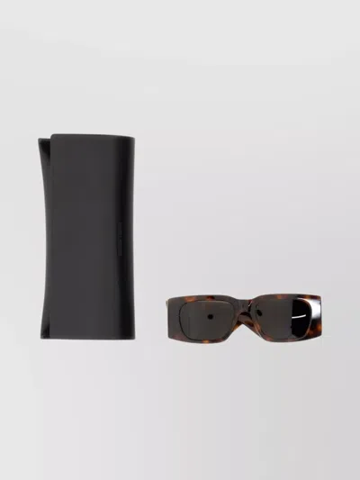 Saint Laurent Rectangular Tortoiseshell Sunglasses Dark Lenses In Brown