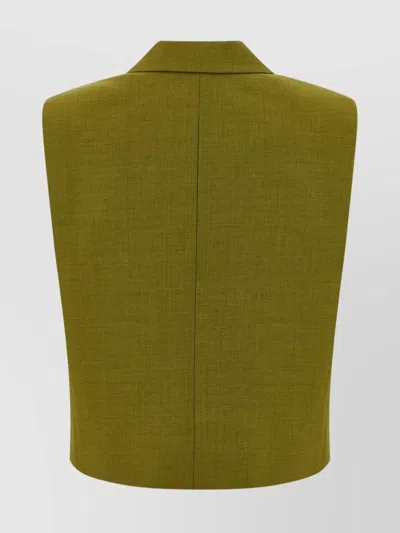 Theory Tailored Sleeveless Double-breasted Vest In Green