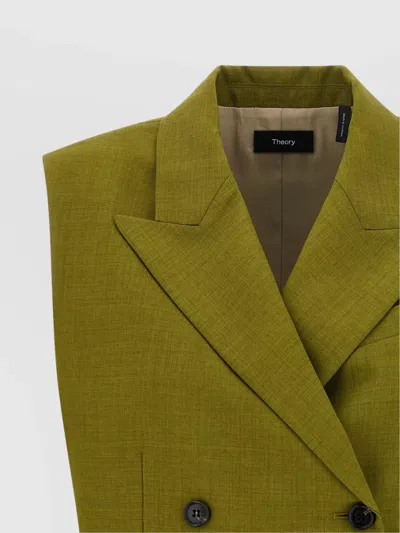 Theory Tailored Sleeveless Double-breasted Vest In Green