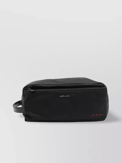 Kiton Rectangular Travel Case Front Pocket In Black
