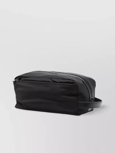Kiton Rectangular Travel Case Front Pocket In Black