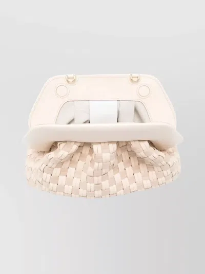 Themoirè Rectangular Suede Clutch Braided Strap