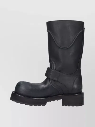 Balenciaga Venom Boots In Worn-out Effect Leather Shoes In Black