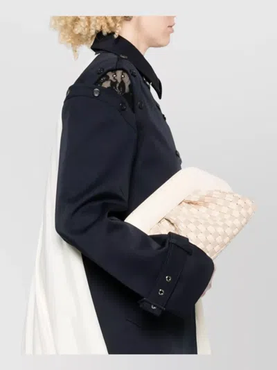 Themoirè Rectangular Suede Clutch Braided Strap