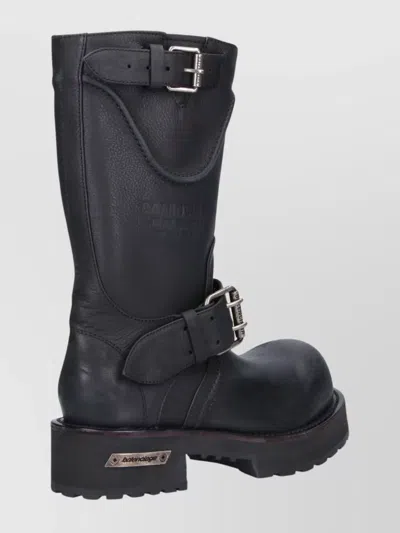 Balenciaga Venom Boots In Worn-out Effect Leather Shoes In Black