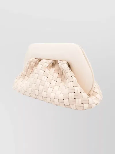 Themoirè Rectangular Suede Clutch Braided Strap