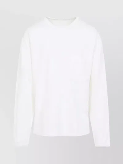 Lemaire White Cotton Long-sleeve T-shirt With Minimalist Design