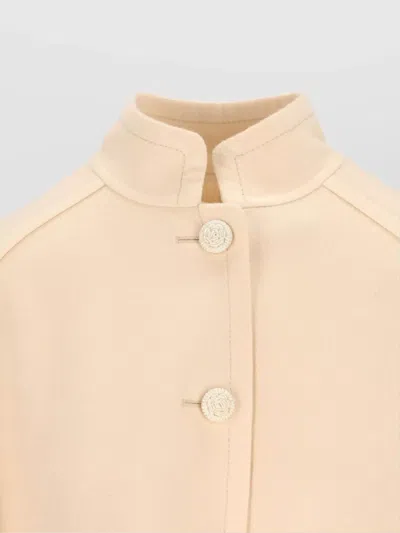 Valentino Stylish Coats With Flared Shape And Bows In Neutral