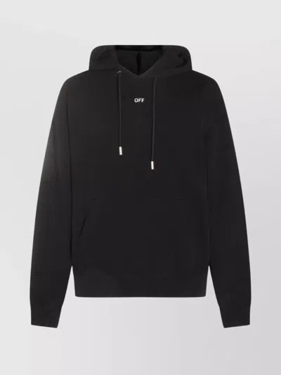 Off-white Hooded Sweatshirt Featuring Graphic Print In Black