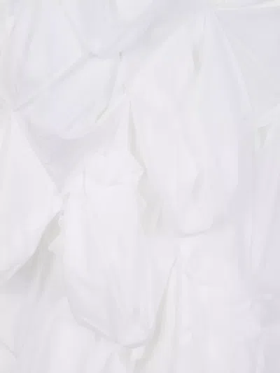 Comme Des Garçons Textured Sleeveless Crew Neck Blouse In White