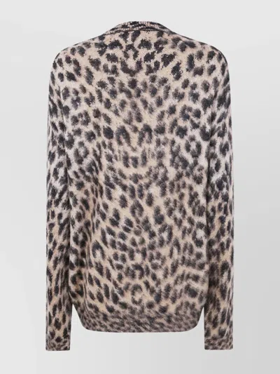 Laneus Leopard-print Button-up Cardigan In Neutral
