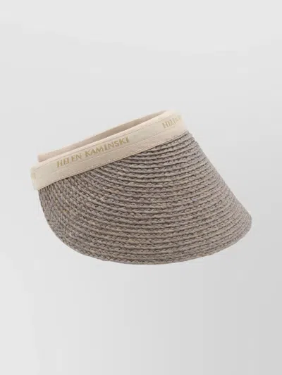 Helen Kaminski Open Top Woven Hat With Curved Brim In Gray